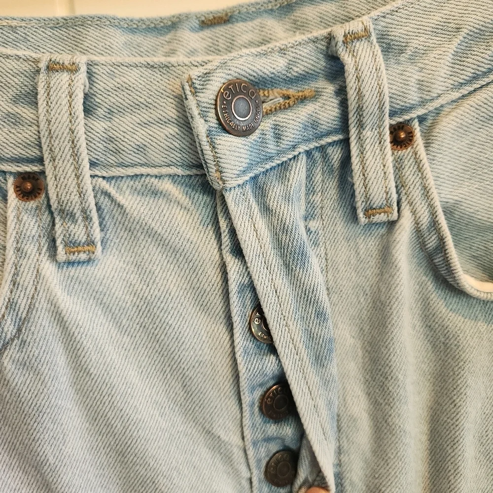 Etica Pinch Waist Bryce boyfriend jeans Light Wash Raw Hem Size 24 - Picture 7 of 7